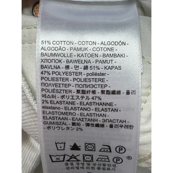 Levi's Women's Wedgie Straight Leg Button Fly White Corduroy Pants - Size 25x25 - Picture 7 of 8